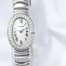 Thumbnail von Cartier Baignoire Mini 18K White Gold Watch ~1.07TCW Diamond Bracelet Watch </h1>