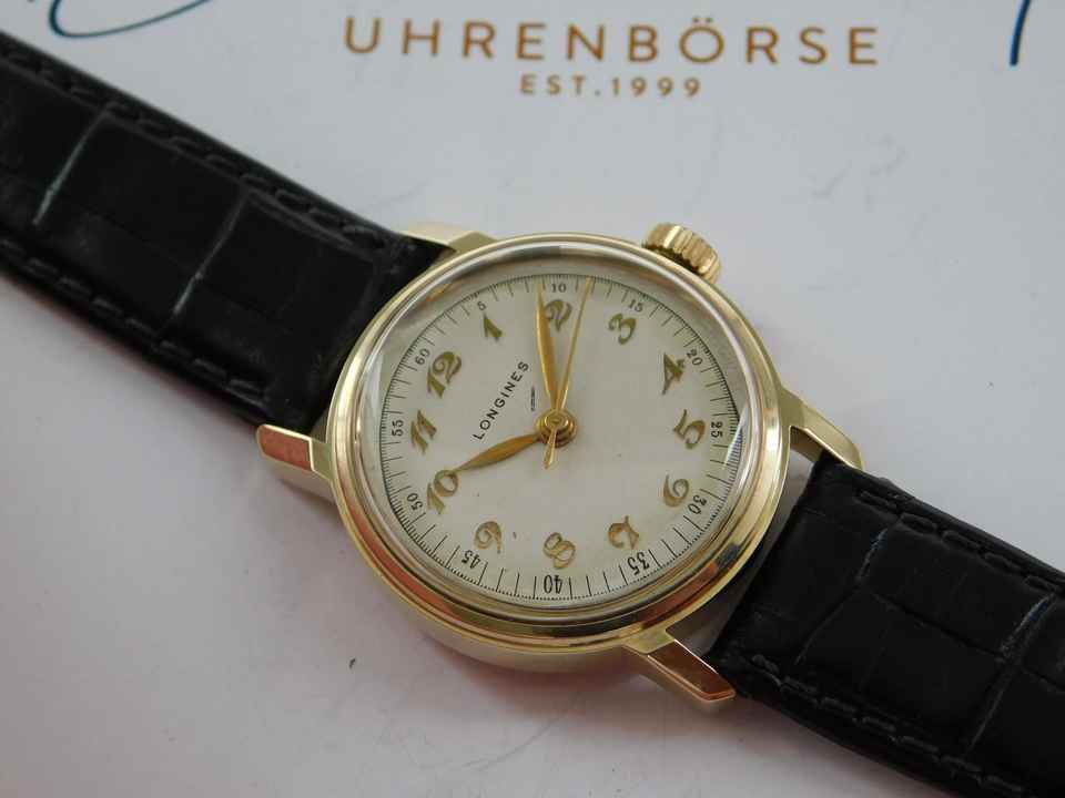  Longines 10 Karat Gelbgold Armbanduhr Mid Size 29 mm Handaufzug Kaliber 10 L Rarität  