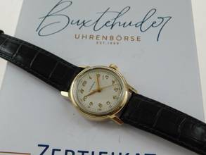 Thumbnail von Longines 10 Karat Gelbgold Armbanduhr Mid Size 29 mm Handaufzug Kaliber 10 L Rarität