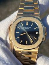 Thumbnail von Patek Philippe Nautilus 3700/1 Nautilus Jumbo Gelbgold Tritium Zifferblatt Box + Stammbuchauszug