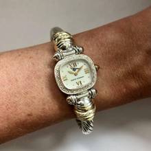 Thumbnail von David Yurman CABLE CHELSEA 925 Silver & 14K GP Bracelet Watch 0.82 DIAMONDS Mother Of Pearl Dial </h1>