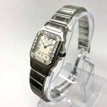 Thumbnail von Cartier Santos Galbée Quartz 24mm Steel Watch DIAMOND Bezel </h1>