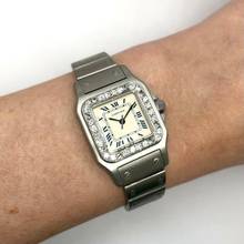 Thumbnail von Cartier Santos Galbée Quartz 24mm Steel Watch DIAMOND Bezel </h1>