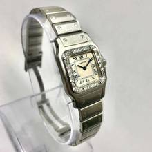 Thumbnail von Cartier Santos Galbée Quartz 24mm Steel Watch DIAMOND Bezel </h1>