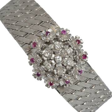  SARCAR GENEVE Lady Jewel watch white gold 18KT with real rubies and diamond's Full Set </h1> 