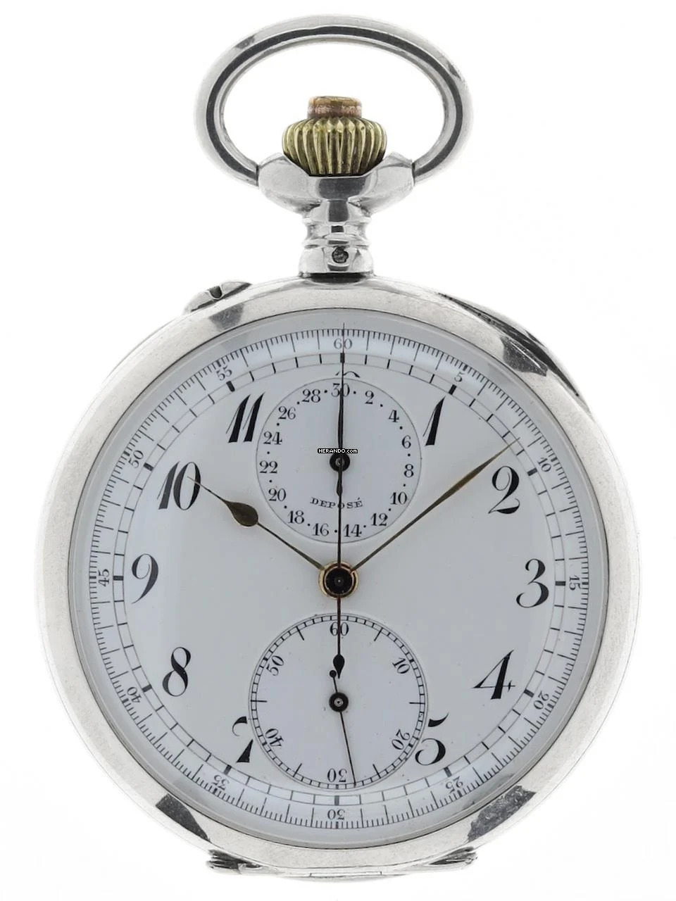  Swiss Mans open face Chronograph Pocketwatch Deposé </h1> 
