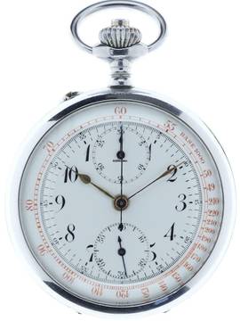  Swiss Mans open face Chronograph Pocketwatch </h1> 