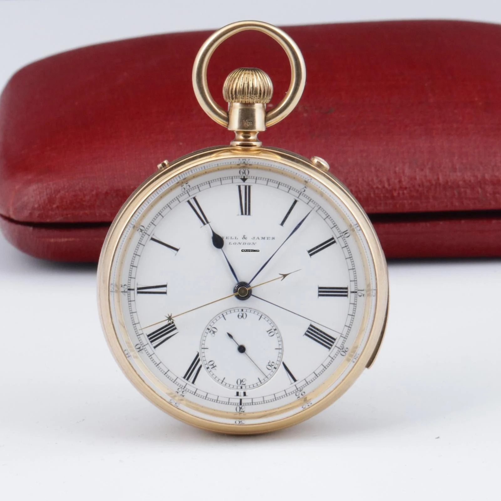 Nicole Nielsen - Hergestellt für Howell James & Co London Schleppzeiger Chronograph Minuten Repetition 1884 Chronometer Guillaume Unruhe 18k gold </h1>
