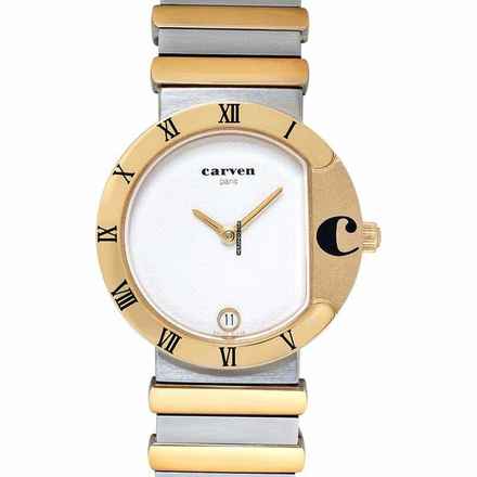  Carven 38-128T-0001 - Quartz White Dial Stainless Steel Ladies Watch </h1> 