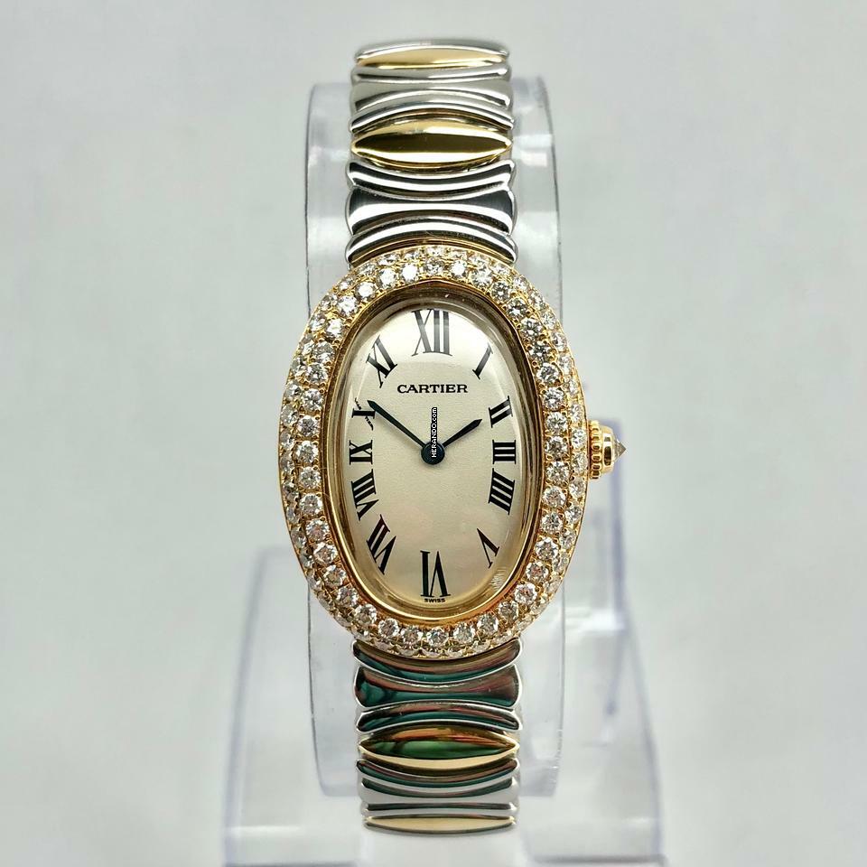  Cartier Baignoire 18K Gold & Steel 1.7TCW Diamond Watch </h1> 