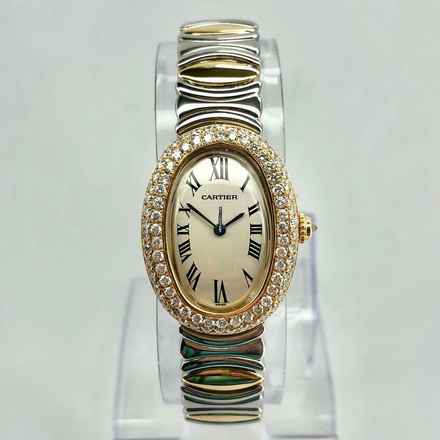  Cartier Baignoire 18K Gold & Steel 1.7TCW Diamond Watch </h1> 