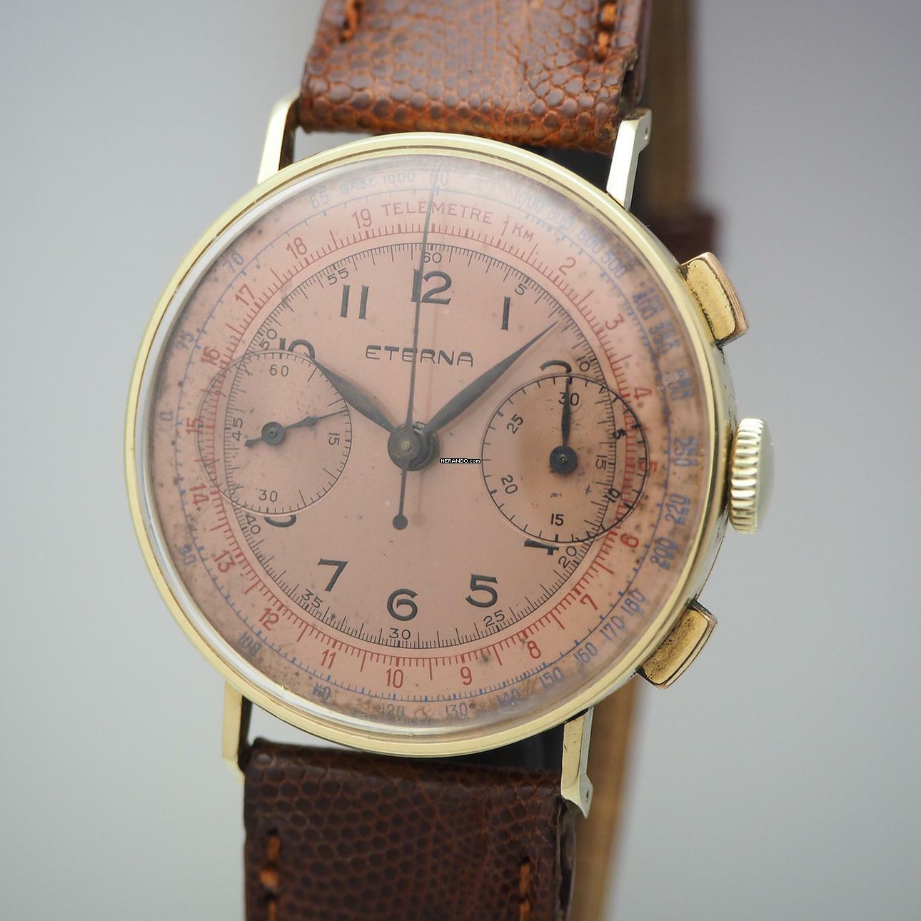  Eterna Chronograph Telemetre Vintage um 1940 Gold 18k/750 </h1> 