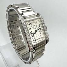 Thumbnail von Cartier Tank Française Chronograph Quartz 28mm Steel ~1TCW DIAMOND Watch </h1>