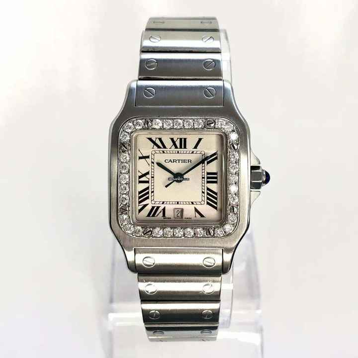  Cartier Santos Galbée 29mm Quartz Steel 0.85TCW Diamond Watch NEW Model </h1> 