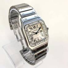 Thumbnail von Cartier Santos Galbée 29mm Quartz Steel 0.85TCW Diamond Watch NEW Model </h1>