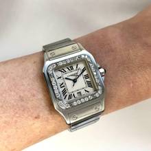 Thumbnail von Cartier Santos Galbée 29mm Quartz Steel 0.85TCW Diamond Watch NEW Model </h1>