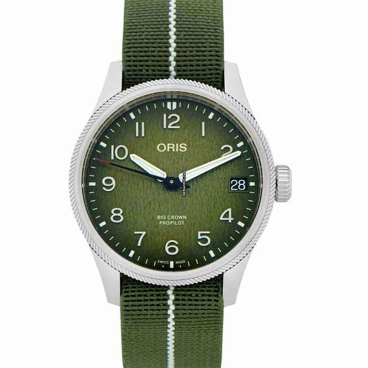  Oris 01 751 7761 4187-Set - Okavango Automatic Green Dial Stainless Steel Men's Watch </h1> 