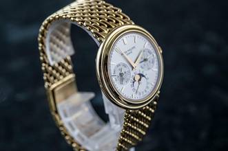 Thumbnail von Patek Philippe Perpetual Calendar Reference 3945J | 18k Yellowgold | 3940 with Gold Bracelet