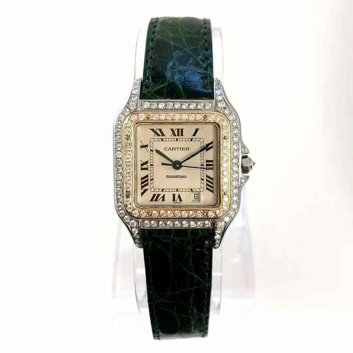  Cartier Panthère 27mm Quartz 2 Tone 1.4TCW DIAMOND Watch </h1> 