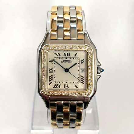  Cartier Panthère Quartz Jumbo 29mm 3 Row Gold 0.55TCW DIAMOND Watch </h1> 