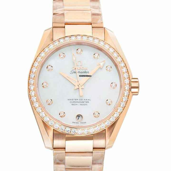  Omega Seamaster Aqua Terra 231.55.39.21.55.001 - Seamaster Automatic Mother of pearl Dial 18kt Rose Gold Ladies Watch </h1> 