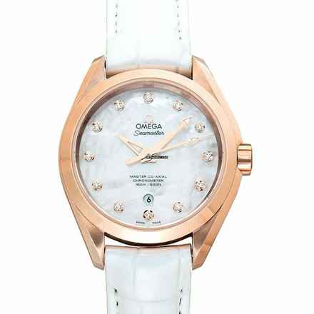  Omega Seamaster Aqua Terra 231.53.34.20.55.001 - Seamaster Automatic Mother of pearl Dial 18kt Rose Gold Ladies Watch </h1> 