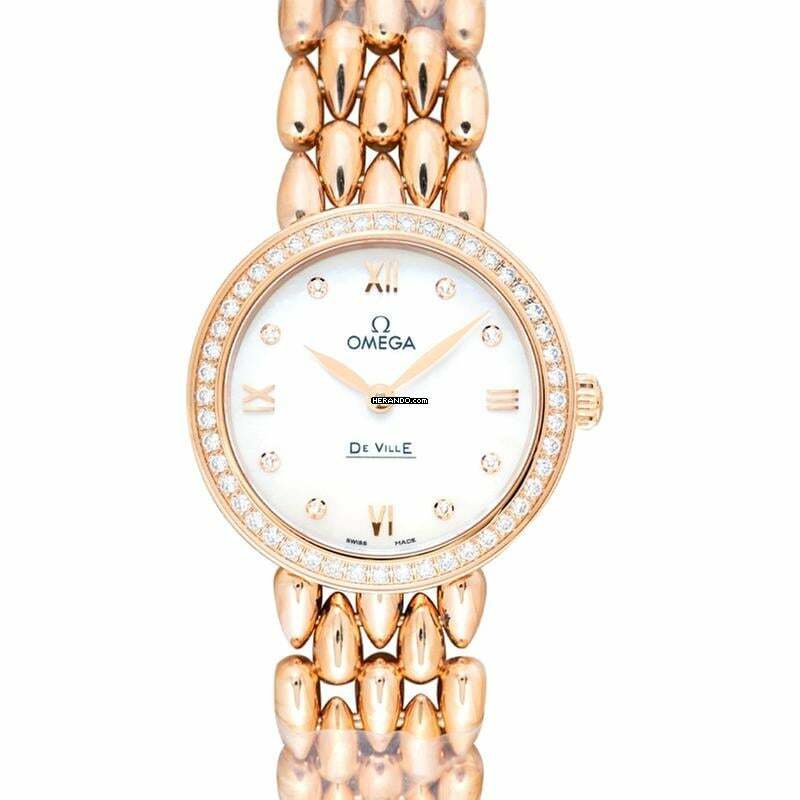 Omega De Ville Prestige 424.55.27.60.55.004 - De Ville Quartz Mother of pearl Dial 18kt Rose Gold Ladies Watch </h1>