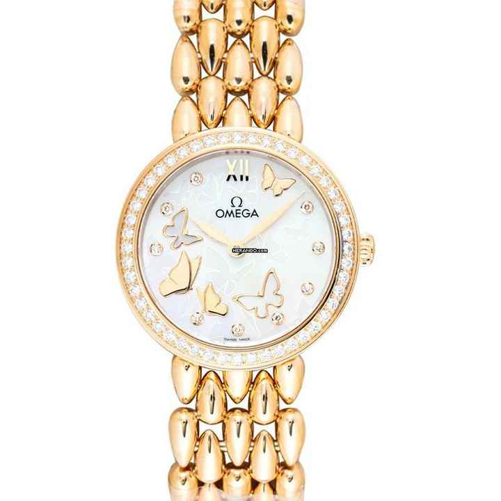  Omega De Ville Prestige 424.55.27.60.55.005 - De Ville Quartz Mother of pearl Dial 18kt Yellow Gold Ladies Watch </h1> 