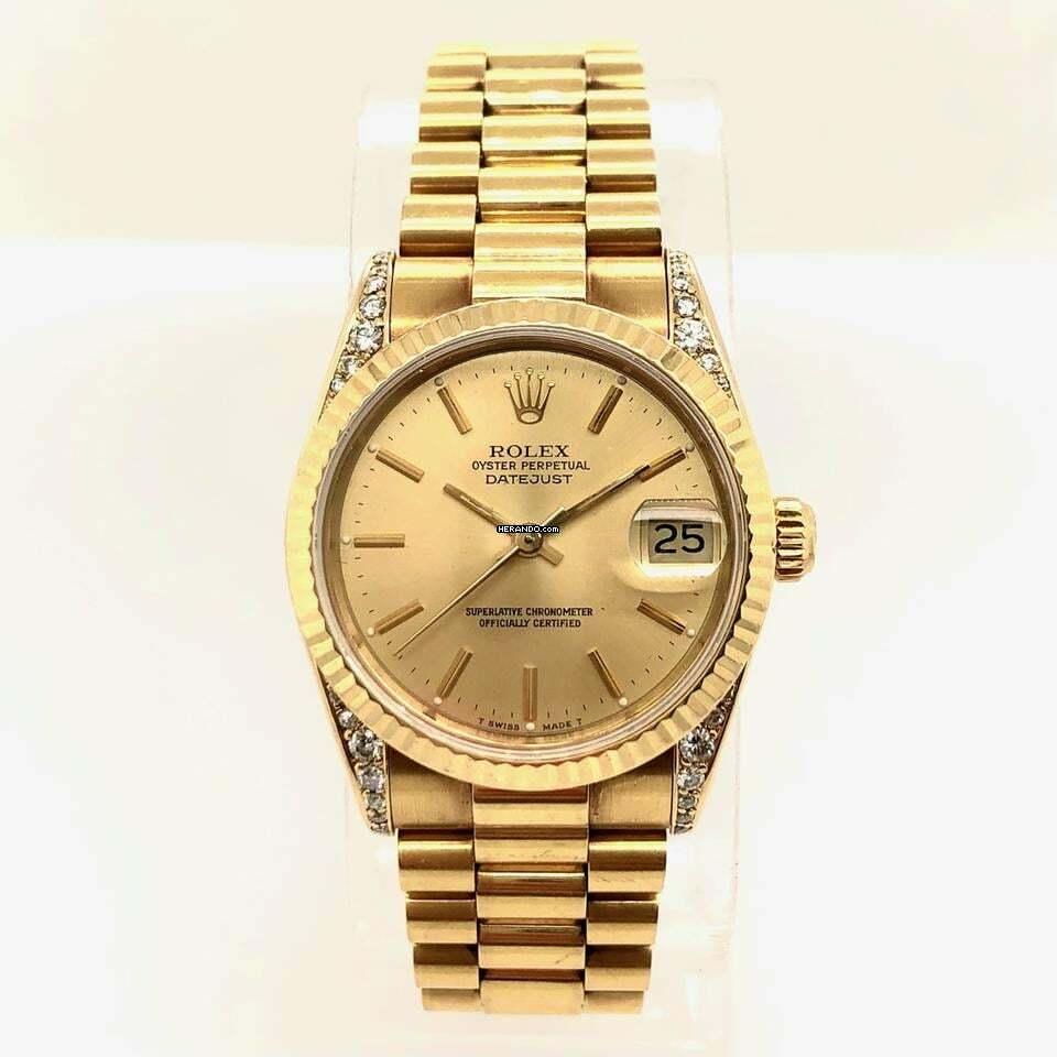Rolex PRESIDENT 31mm 18K Yellow Gold Watch FACTORY Diamonds </h1>
