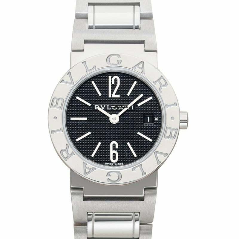  Bulgari Diagono 101354 - Diagono Quartz Black Dial Stainless Steel Ladies Watch </h1> 
