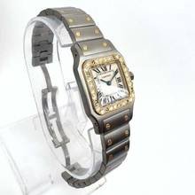 Thumbnail von Cartier Santos Galbée 24mm Quartz 2 Tone 0.7TCW Diamond Watch NEW Model </h1>