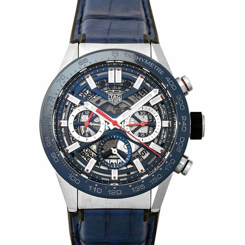 TAG Heuer Carrera CBG2011.FC6430 - Carrera Calibre Heuer 02 43mm Automatic Skeleton Dial Men's Watch </h1>