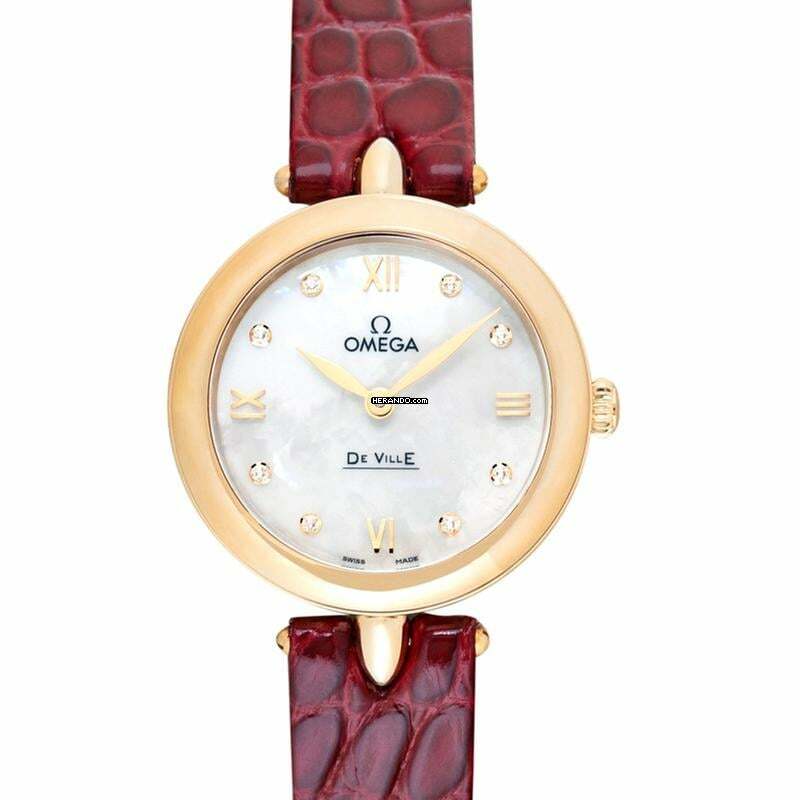 Omega De Ville Prestige 424.53.27.60.55.001 - De Ville Quartz Mother of pearl Dial 18kt Yellow Gold Ladies Watch </h1>