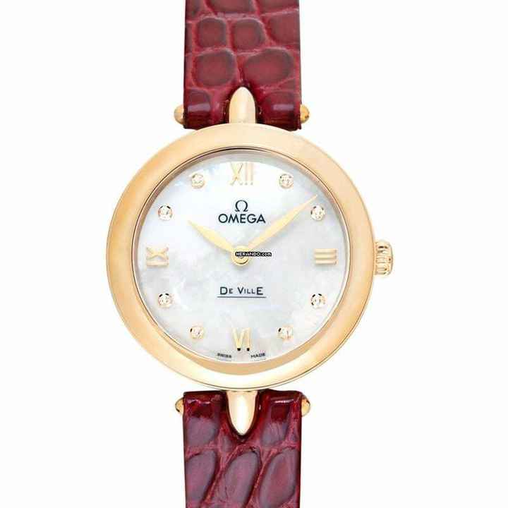  Omega De Ville Prestige 424.53.27.60.55.001 - De Ville Quartz Mother of pearl Dial 18kt Yellow Gold Ladies Watch </h1> 