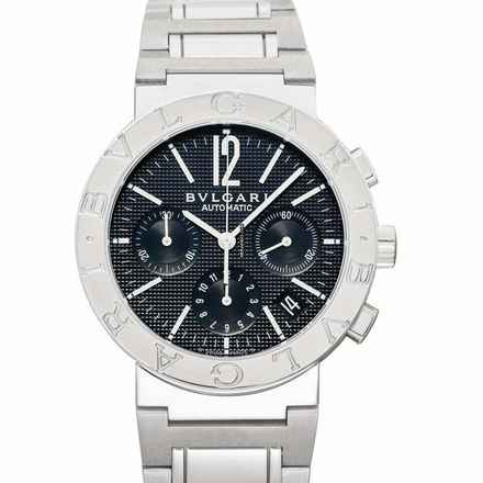  Bulgari 101377 - Chronograph Automatic Black Dial Stainless Steel Men's Watch </h1> 