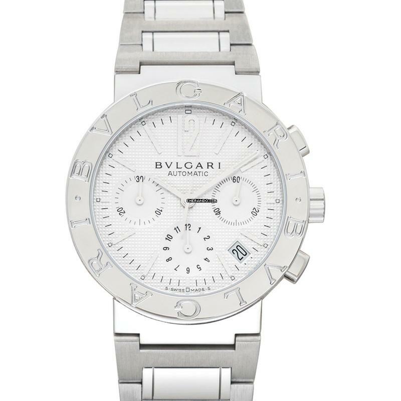  Bulgari 101376 - Chronograph Automatic White Dial Stainless Steel Men's Watch </h1> 