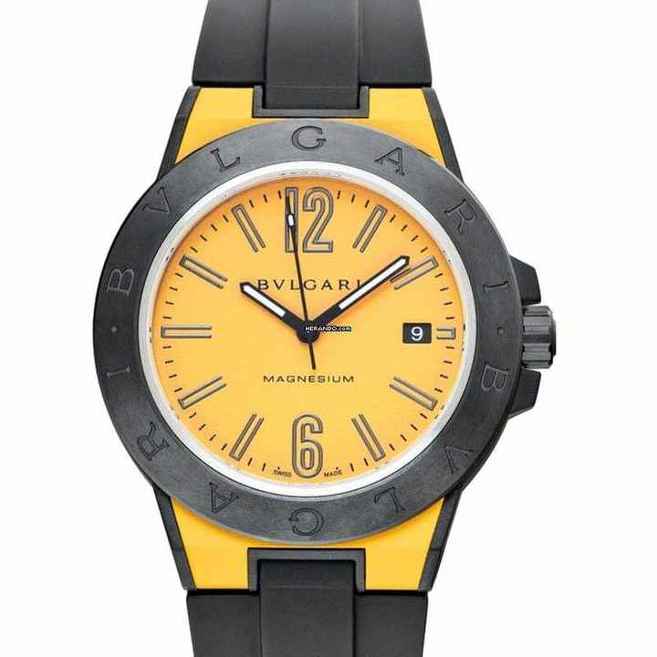  Bulgari Diagono 102762 - Diagono Automatic Yellow Dial Ceramic Men's Watch </h1> 