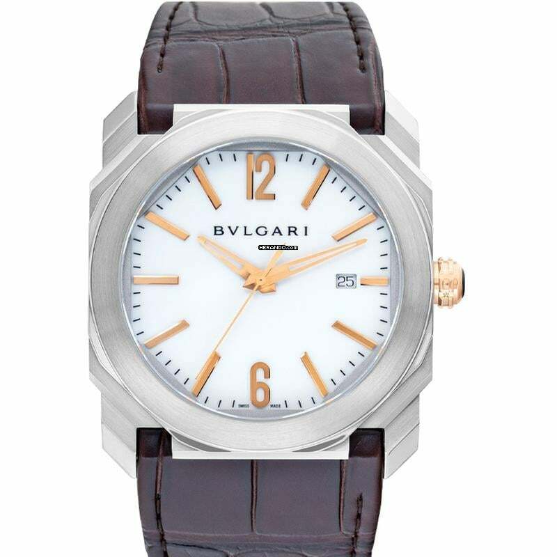  Bulgari Octo 102207 - Octo Automatic White Dial Stainless Steel Men's Watch </h1> 