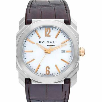  Bulgari Octo 102207 - Octo Automatic White Dial Stainless Steel Men's Watch </h1> 