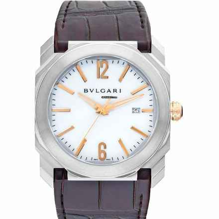  Bulgari Octo 102207 - Octo Automatic White Dial Stainless Steel Men's Watch </h1> 