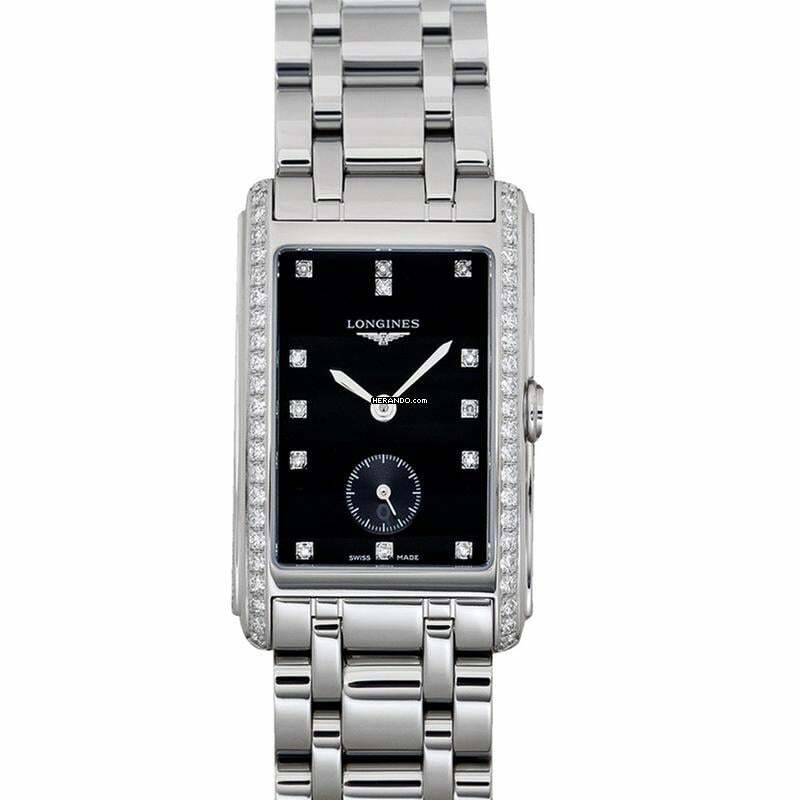 Longines DolceVita L55120576 - DolceVita Quartz Black Dial Stainless Steel Ladies Watch </h1>