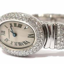Thumbnail von Cartier Baignoire Mini 18K White Gold ~3.5TCW Diamond Watch </h1>