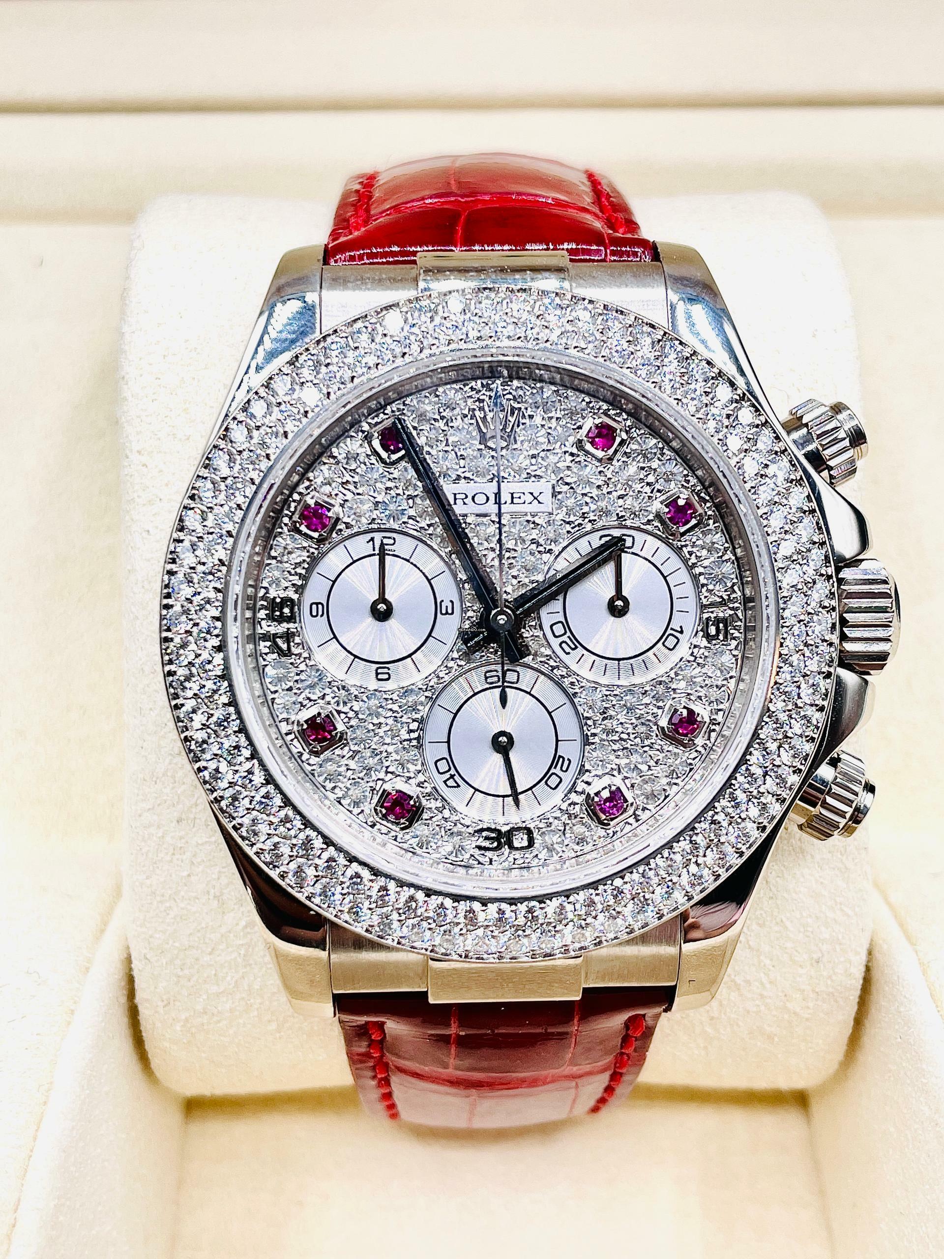  Rolex Daytona 18Kt. Whitegold Ruby&Diamond ORIGINAL SETTING very rare piece 
