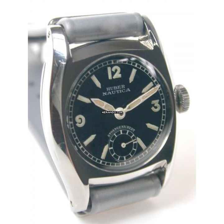  Huber NAUTICA äußerst seltene Militär Zivil-Fliegerarmbanduhr von 1935 
