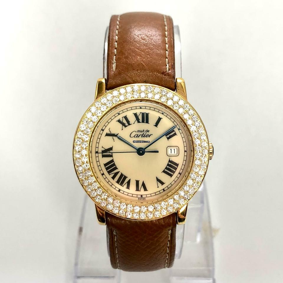  Cartier RONDE GP Silver 1.35TCW Diamond Watch </h1> 