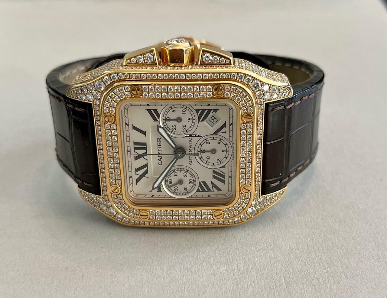  Cartier Santos 100 Xl DIAMONDS REF : WMS02351 / 2935  