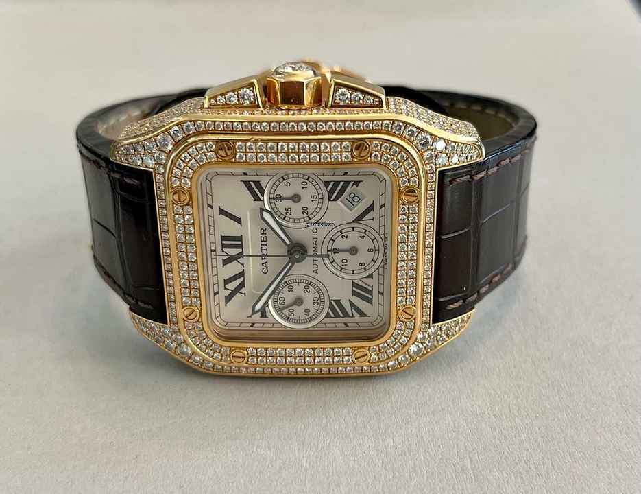  Cartier Santos 100 Xl DIAMONDS REF : WMS02351 / 2935  