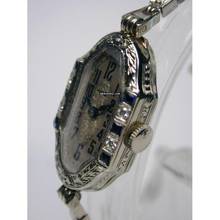 Thumbnail von PIERCE Brillant Saphir Weissgold Damenarmbanduhr von 1910