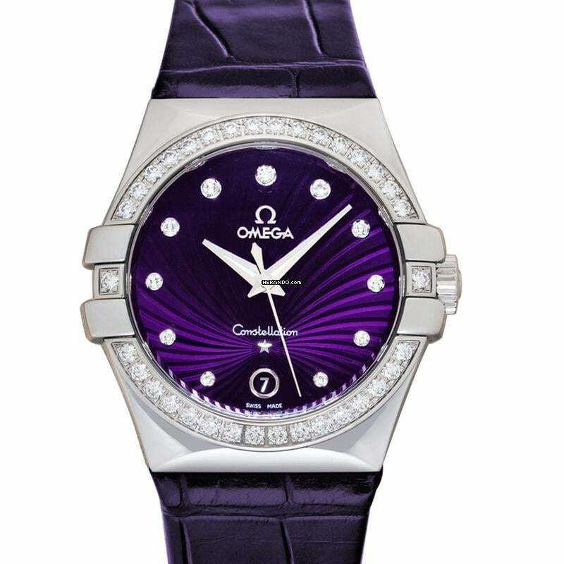 Omega Constellation Quartz 123.18.35.60.60.001 - Constellation Quartz Purple Dial Stainless Steel Ladies Watch </h1>