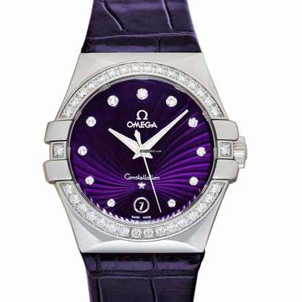  Omega Constellation Quartz 123.18.35.60.60.001 - Constellation Quartz Purple Dial Stainless Steel Ladies Watch </h1> 